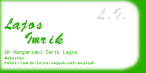 lajos imrik business card